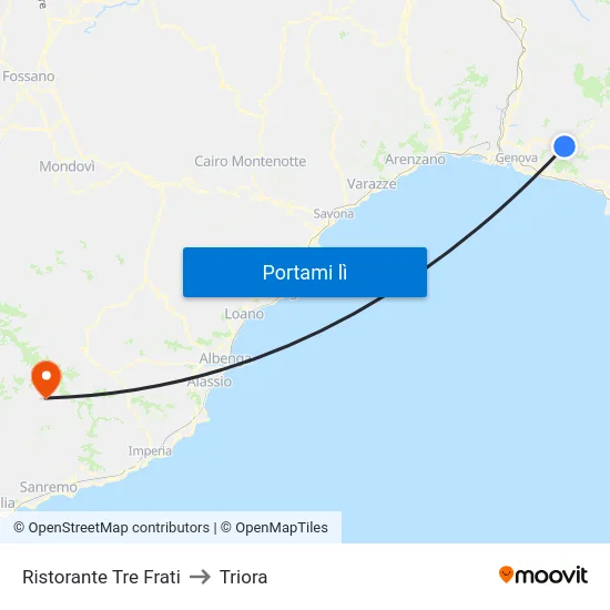 Ristorante Tre Frati to Triora map