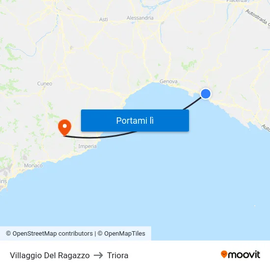 Villaggio Del Ragazzo to Triora map