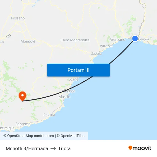Menotti 3/Hermada to Triora map