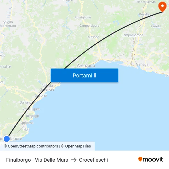 Finalborgo - Via Delle Mura to Crocefieschi map