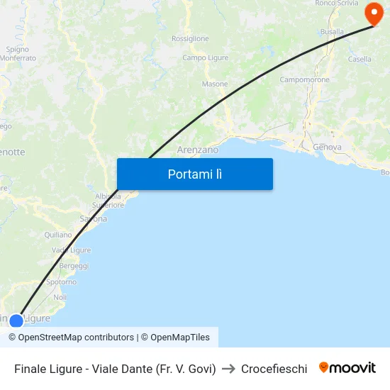 Finale Ligure - Viale Dante (Fr. V. Govi) to Crocefieschi map