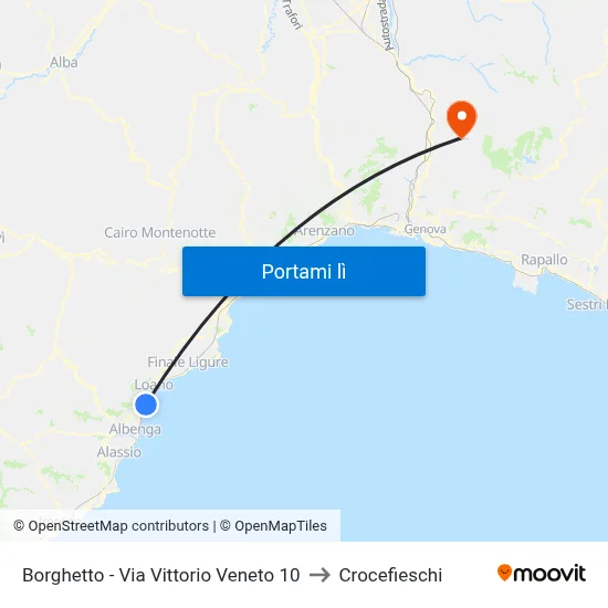 Borghetto - Via Vittorio Veneto 10 to Crocefieschi map