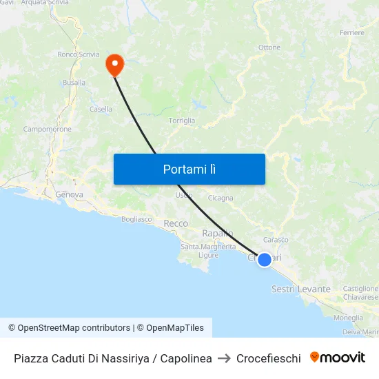 Piazza Caduti Di Nassiriya / Capolinea to Crocefieschi map
