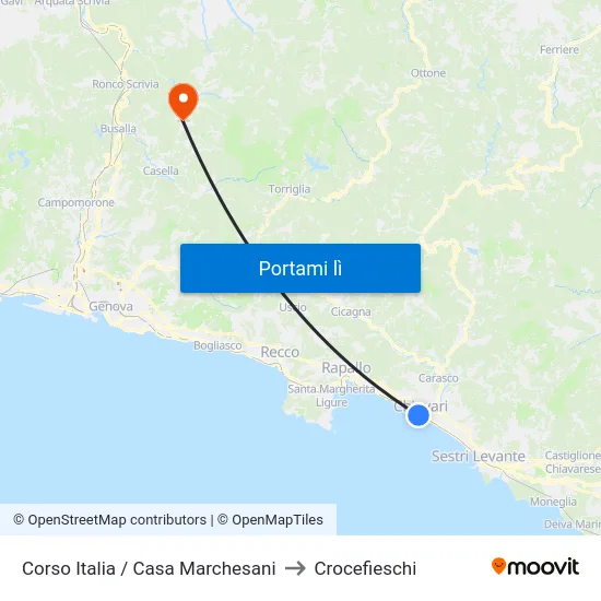 Corso Italia / Casa Marchesani to Crocefieschi map