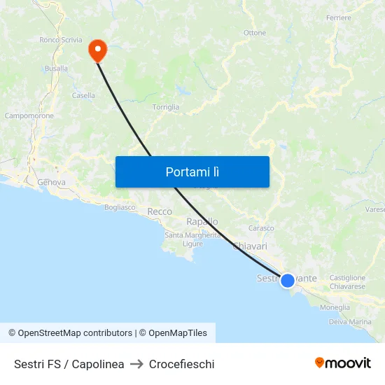 Sestri FS / Capolinea to Crocefieschi map
