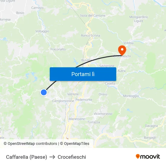 Caffarella (Paese) to Crocefieschi map