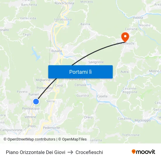 Piano Orizzontale Dei Giovi to Crocefieschi map