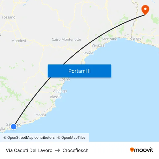 Via Caduti Del Lavoro to Crocefieschi map