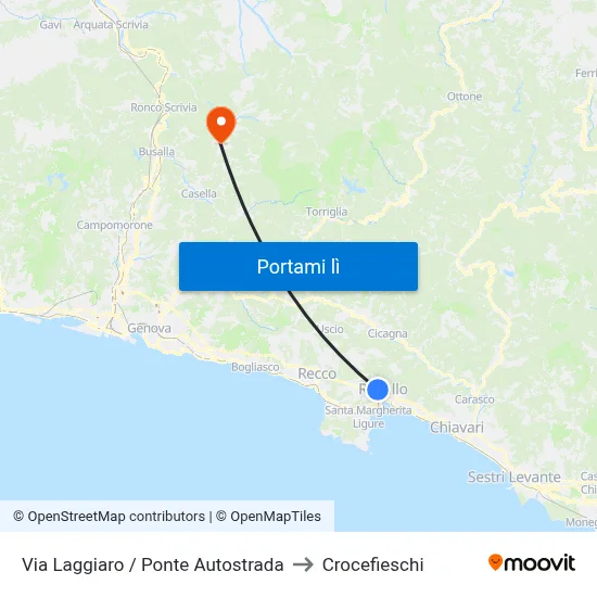 Via Laggiaro / Ponte Autostrada to Crocefieschi map