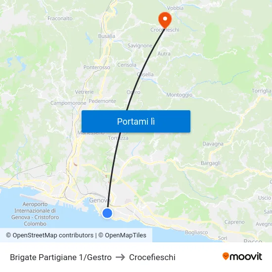 Brigate Partigiane 1/Gestro to Crocefieschi map