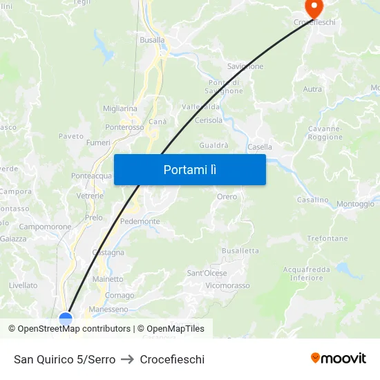 San Quirico 5/Serro to Crocefieschi map