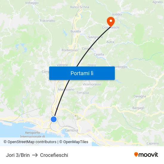 Jori 3/Brin to Crocefieschi map