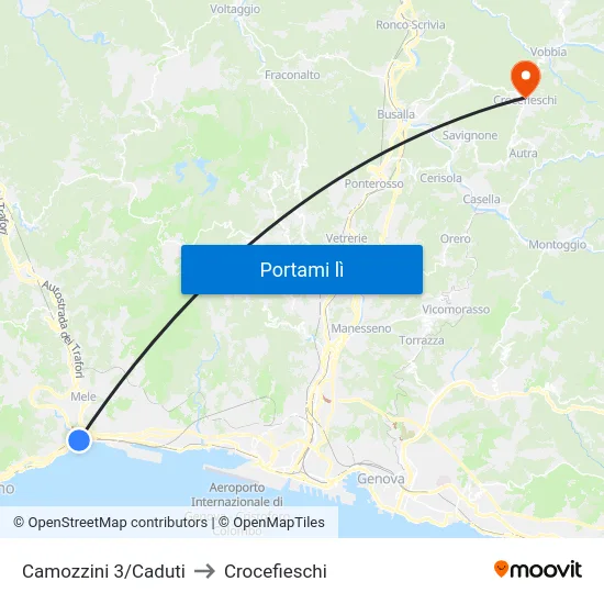 Camozzini 3/Caduti to Crocefieschi map