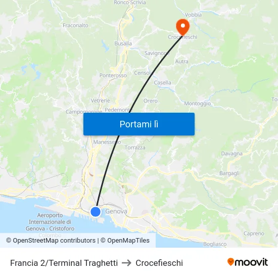 Francia 2/Terminal Traghetti to Crocefieschi map