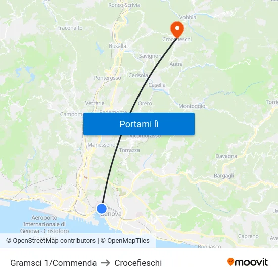 Gramsci 1/Commenda to Crocefieschi map