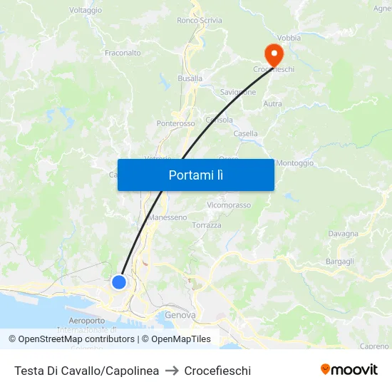 Testa Di Cavallo/Capolinea to Crocefieschi map