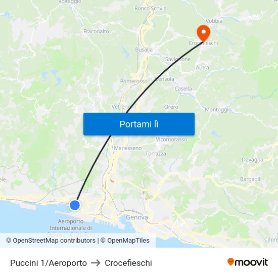 Puccini 1/Aeroporto to Crocefieschi map