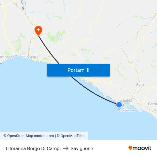 Litoranea Borgo Di Campi to Savignone map