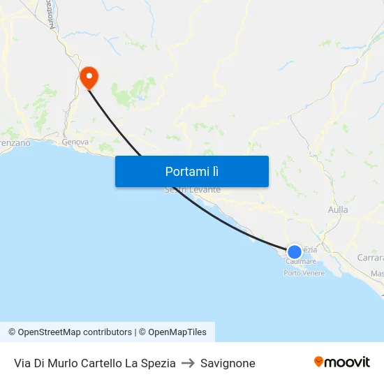 Via Di Murlo Cartello La Spezia to Savignone map