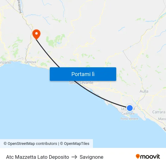 Atc Mazzetta Lato Deposito to Savignone map