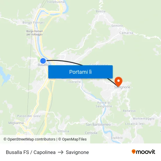 Busalla FS / Capolinea to Savignone map