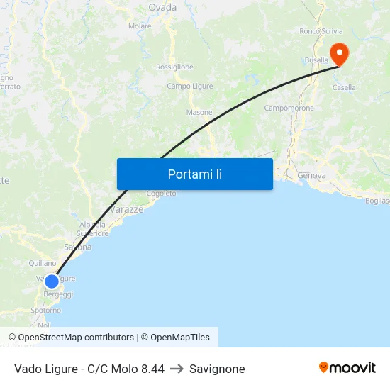 Vado Ligure - C/C Molo 8.44 to Savignone map