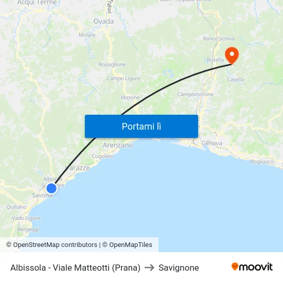 Albissola - Viale Matteotti (Prana) to Savignone map