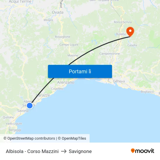 Albisola - Corso Mazzini to Savignone map