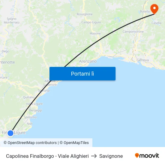 Capolinea Finalborgo - Viale Alighieri to Savignone map