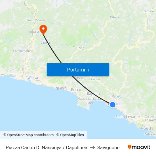 Piazza Caduti Di Nassiriya / Capolinea to Savignone map