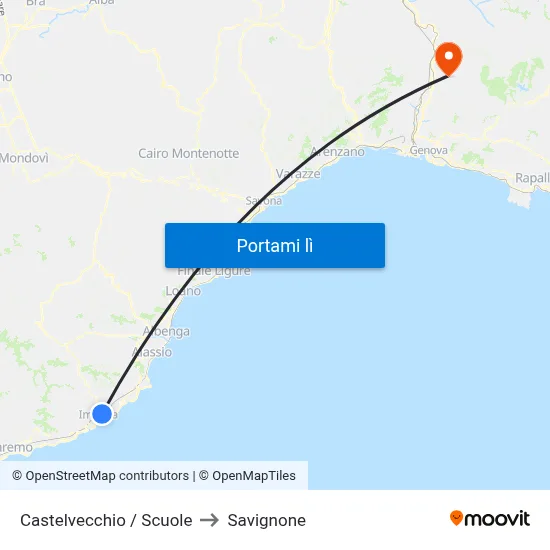 Castelvecchio / Scuole to Savignone map