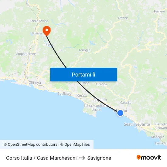 Corso Italia / Casa Marchesani to Savignone map