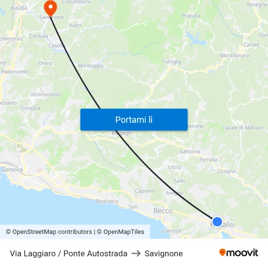Via Laggiaro / Ponte Autostrada to Savignone map