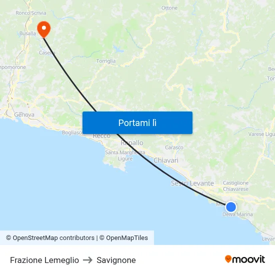 Frazione Lemeglio to Savignone map