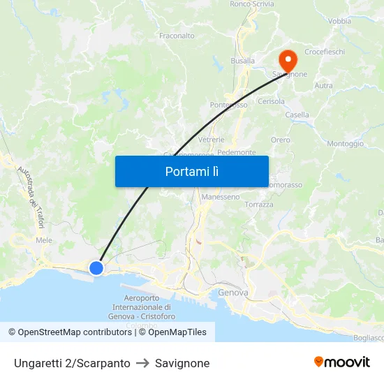 Ungaretti 2/Scarpanto to Savignone map