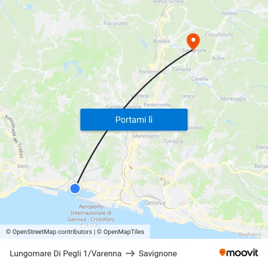 Lungomare Di Pegli 1/Varenna to Savignone map