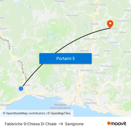 Fabbriche 9/Chiesa Di Chiale to Savignone map