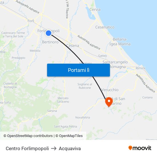 Centro Forlimpopoli to Acquaviva map