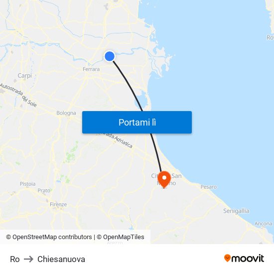 Ro to Chiesanuova map