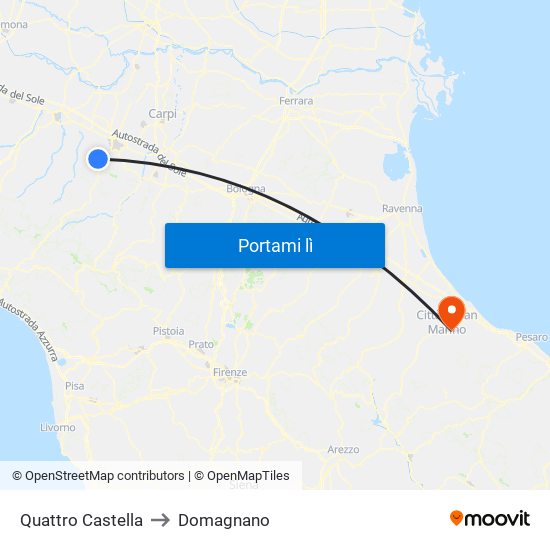 Quattro Castella to Domagnano map