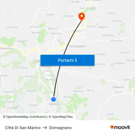 Città Di San Marino to Domagnano map