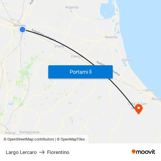 Largo Lercaro to Fiorentino map