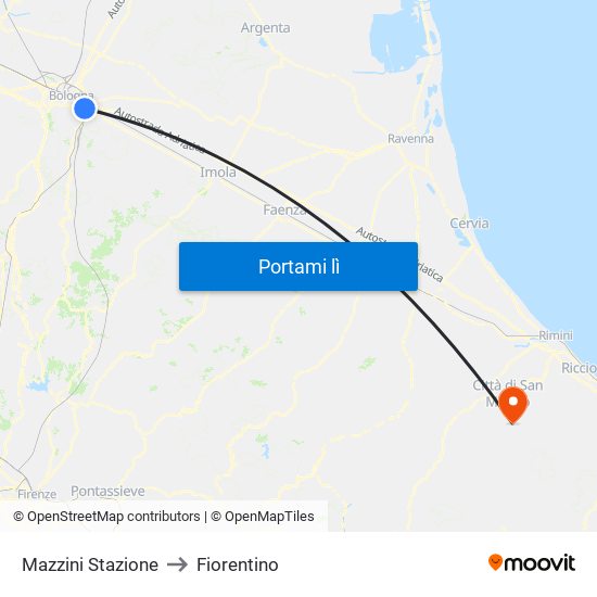 Mazzini Stazione to Fiorentino map