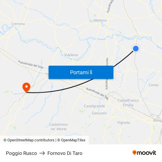 Poggio Rusco to Fornovo Di Taro map