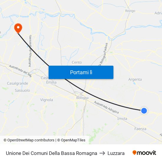 Unione Dei Comuni Della Bassa Romagna to Luzzara map