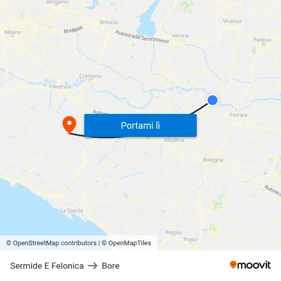 Sermide E Felonica to Bore map