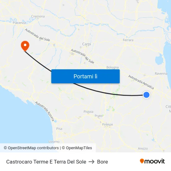 Castrocaro Terme E Terra Del Sole to Bore map