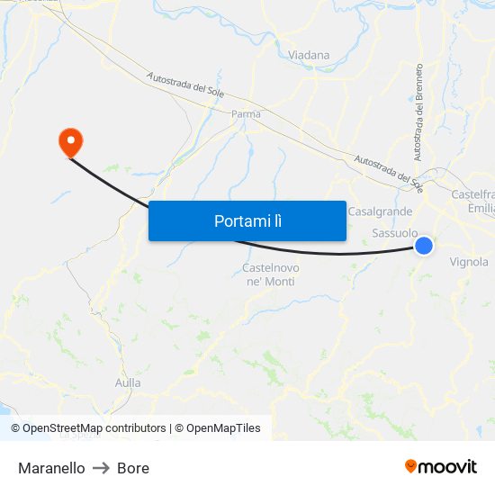 Maranello to Bore map