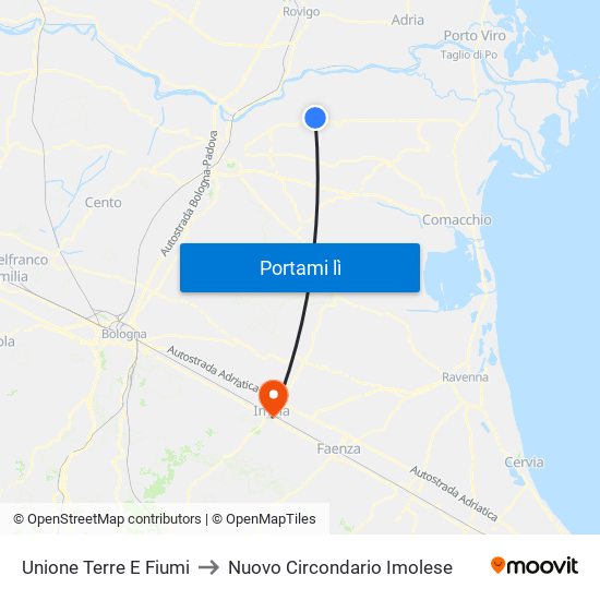 Unione Terre E Fiumi to Nuovo Circondario Imolese map