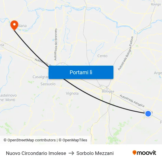 Nuovo Circondario Imolese to Sorbolo Mezzani map